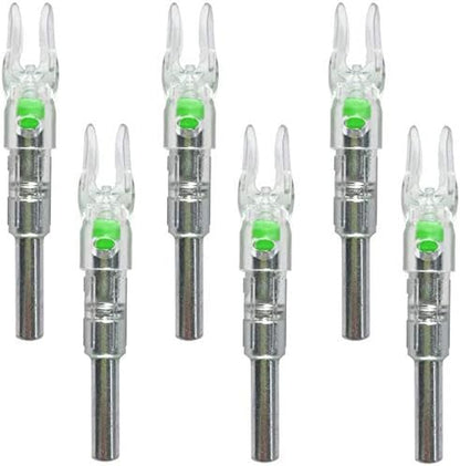 6PCS LED Lighted Nocks for Arrows - High Visibility, Easy Tracking, Screwdriver Included (Green)