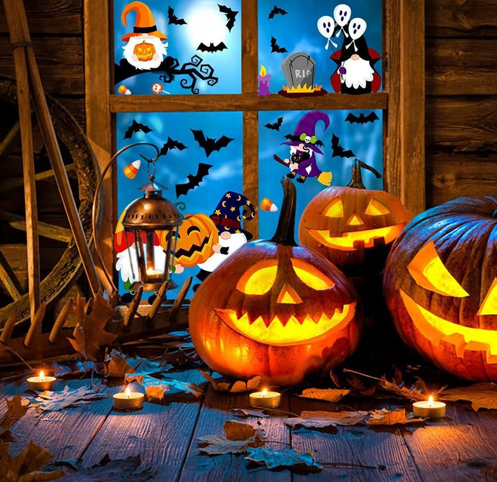 100Pcs Halloween Window Clings | Spooky, Reusable & Double - Sided Decor - ChillShop