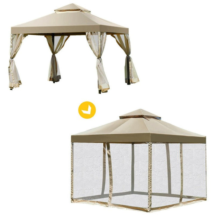 10x10 ft 2 - Tier Gazebo Canopy – Screw - Free, Sturdy & Waterproof - ChillShop