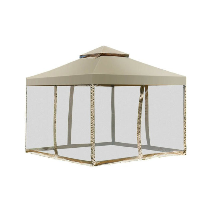 10x10 ft 2 - Tier Gazebo Canopy – Screw - Free, Sturdy & Waterproof - ChillShop