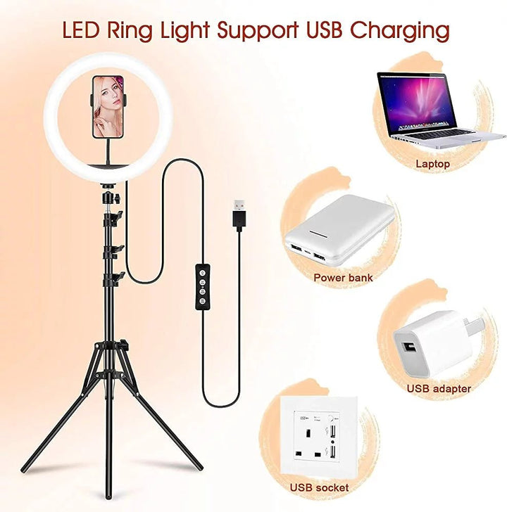 13" RGB Ring Light with Tripod Stand & Phone Holder | Ultimate Selfie Solution - ChillShop