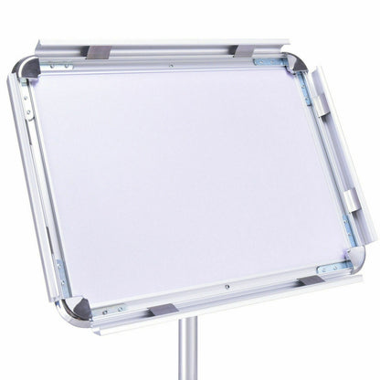 8.5 x 11 Inch Adjustable Pedestal Poster Stand - Aluminum Snap Frame