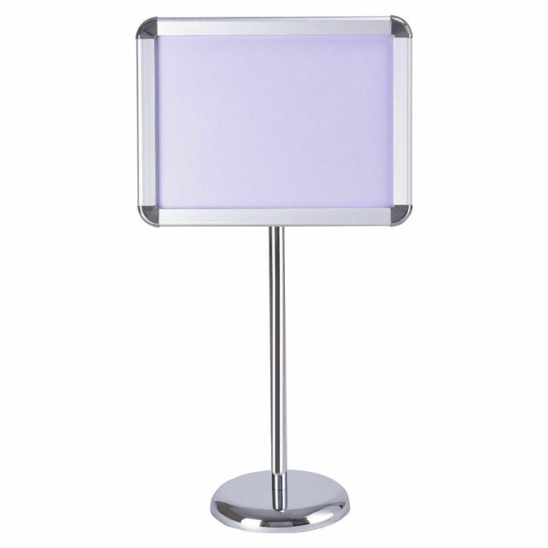 8.5 x 11 Inch Adjustable Pedestal Poster Stand - Aluminum Snap Frame