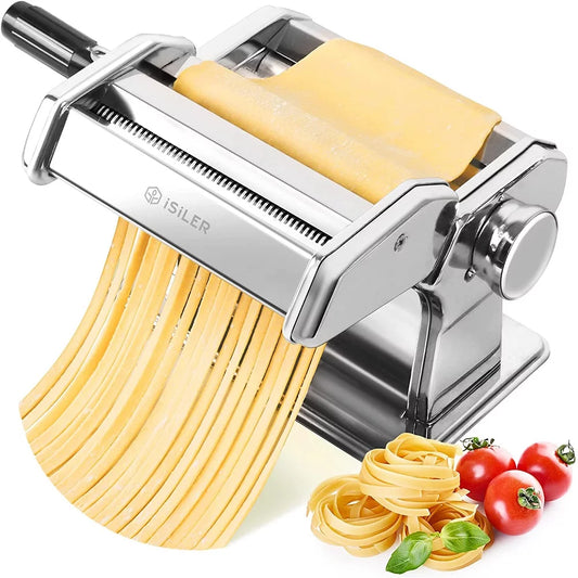 Pasta Machine,  9 Adjustable Thickness Settings Pasta Maker 150 Roller Noodles Maker