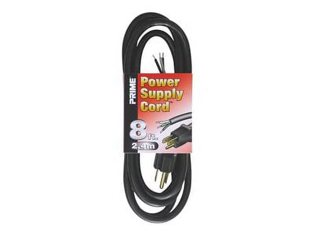 8-Foot 16/3 SJTW Replacement Power Supply Cord - Black, Heavy-Duty & Kink-Free