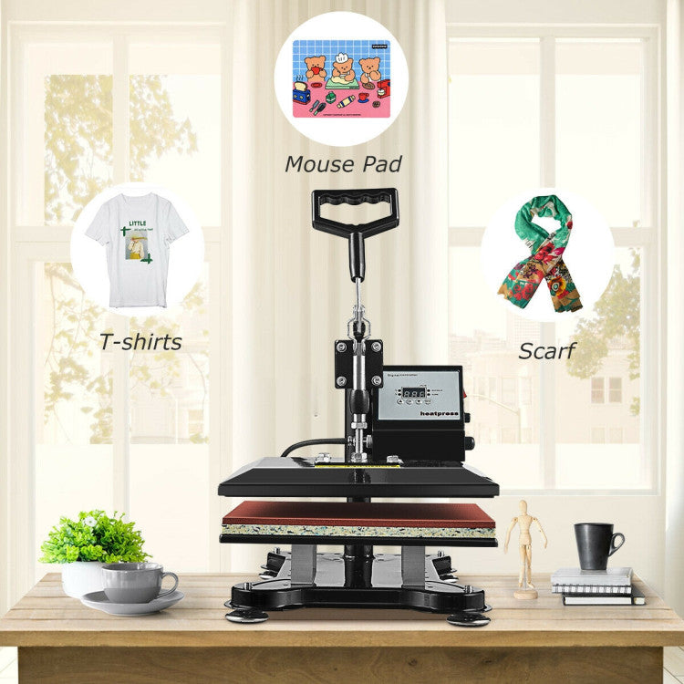 12 x 10 Inch Swing-Away Digital Heat Press Machine for T-Shirts and Sublimation Transfers