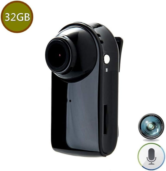 MD03 Portable Mini Camera with 32GB Card - HD Video Recorder & Small Security Camera for Home and Office