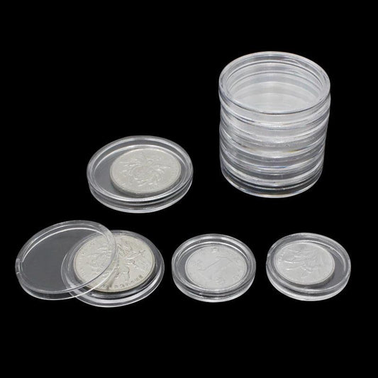 Keep Your Treasures Safe: 10-Pc Transparent Coin Holder Set – Versatile Storage Capsules for Coin Collectors, 18-40mm, Durable & Protective