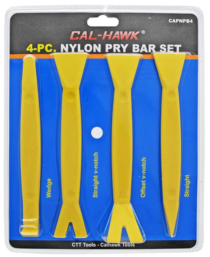 4-Pc. Nylon Pry Bar Set - Ideal for Automotive Trim and Panel Removal