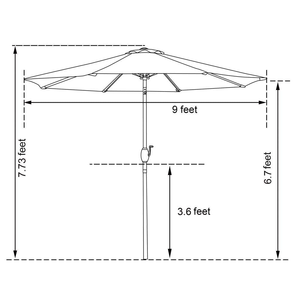 9 Ft. Solar LED Patio Umbrella | Eco - Friendly, Tilt, Weather - Resistant - ChillShop