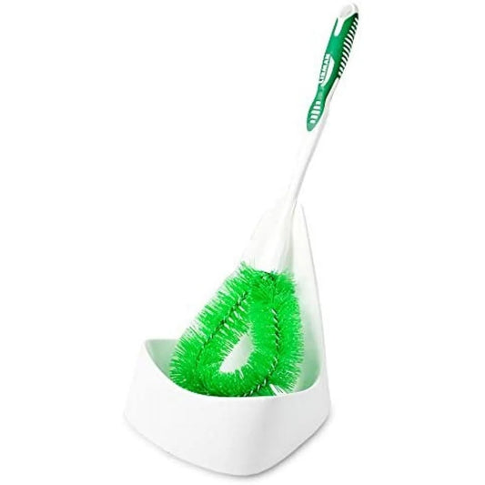 Libman Green and White Toilet Brush with Holder Caddy - Ergonomic Grip & Rust-Resistant