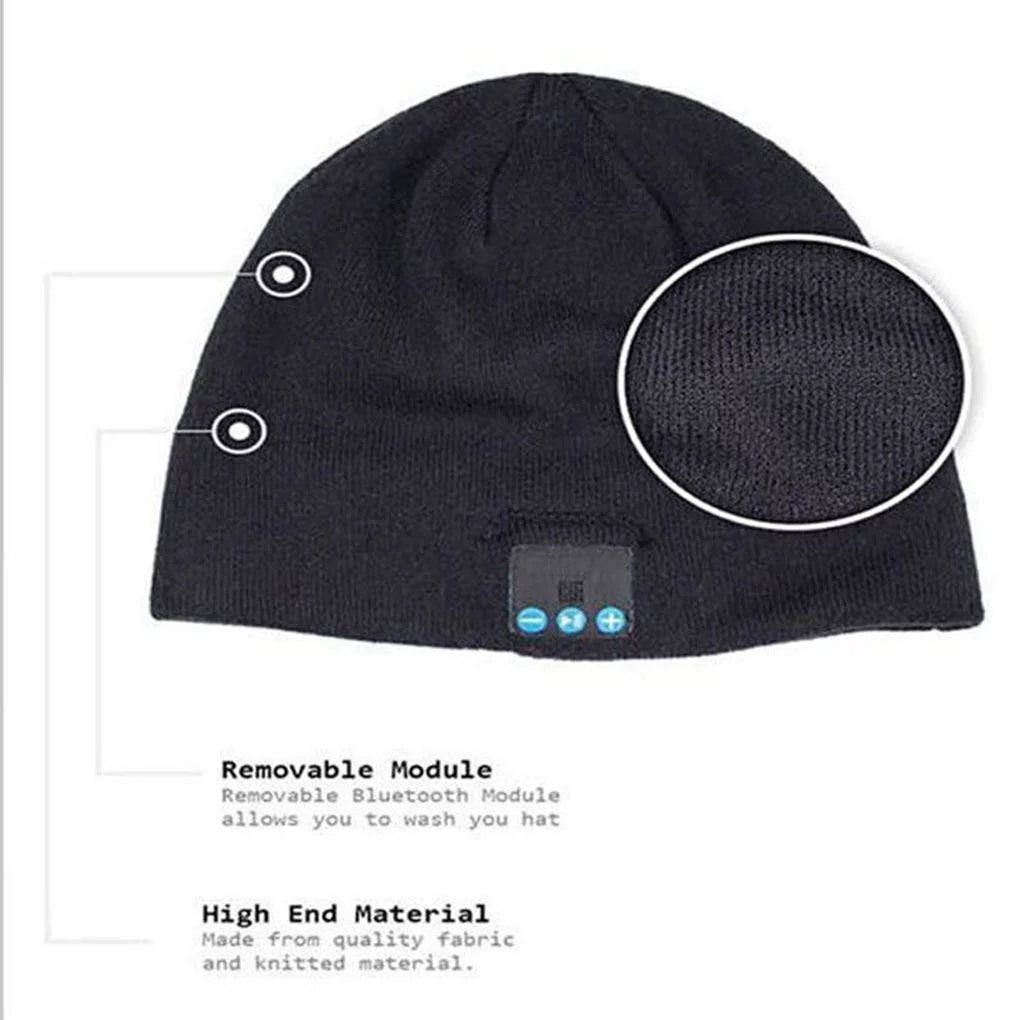 Wireless Bluetooth Beanie Hat - Soft, Warm, and Smart Cap with Headphone, Speaker, Mic for Winter Outdoor Sports