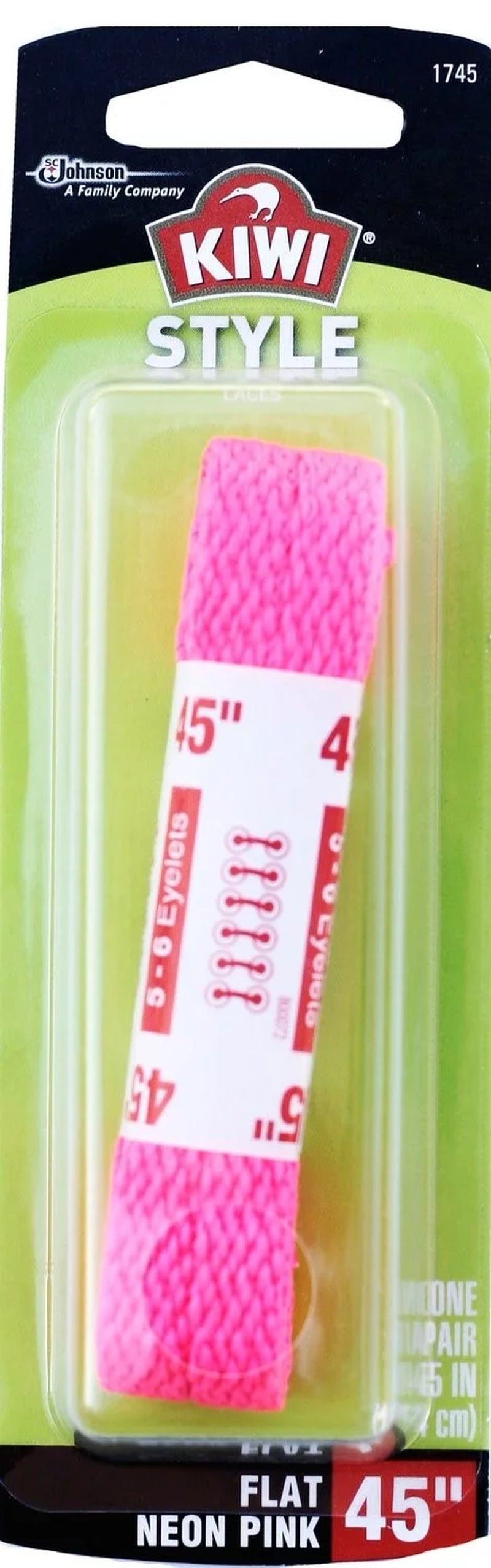 Kiwi Flat Bright Pink Shoelaces - 45 Inch Replacement or Fashion Accessory