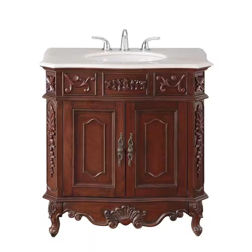 Antique Cherry Bath Vanity | Classic Freestanding Design - ChillShop