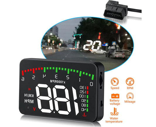 Auto EOBD OBD2 Head - Up Display Speedometer - Real - Time Driving Data & Safety Alerts - ChillShop