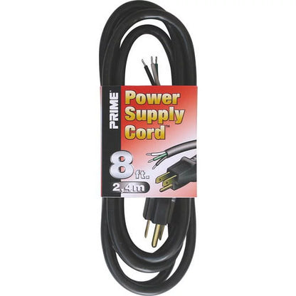 8-Foot 16/3 SJTW Replacement Power Supply Cord - Black, Heavy-Duty & Kink-Free