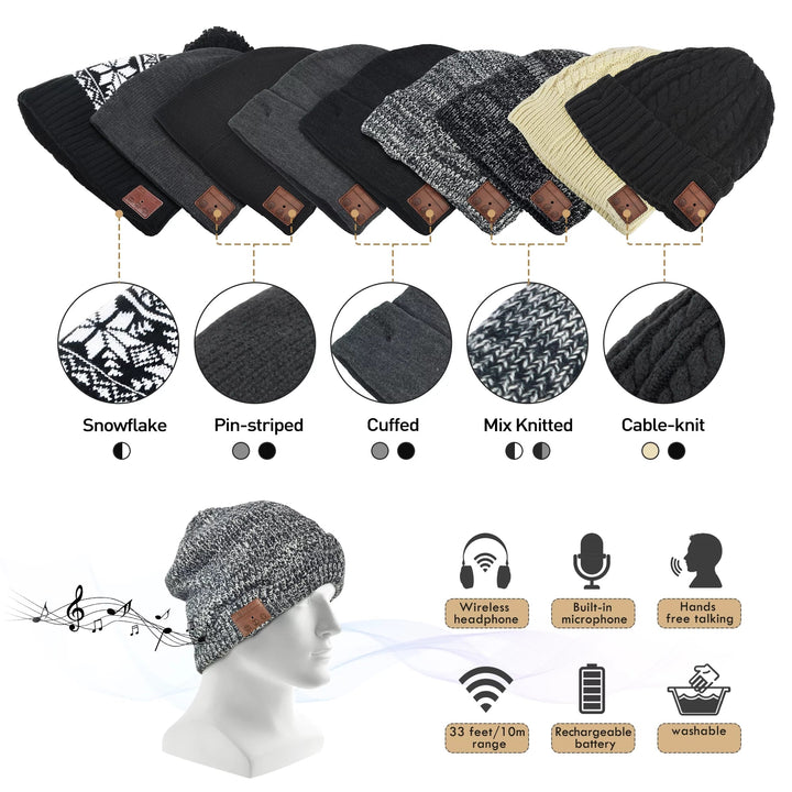 Bluetooth Beanie Hat with Built - in Headphones – Stay Warm & Connected! - ChillShop