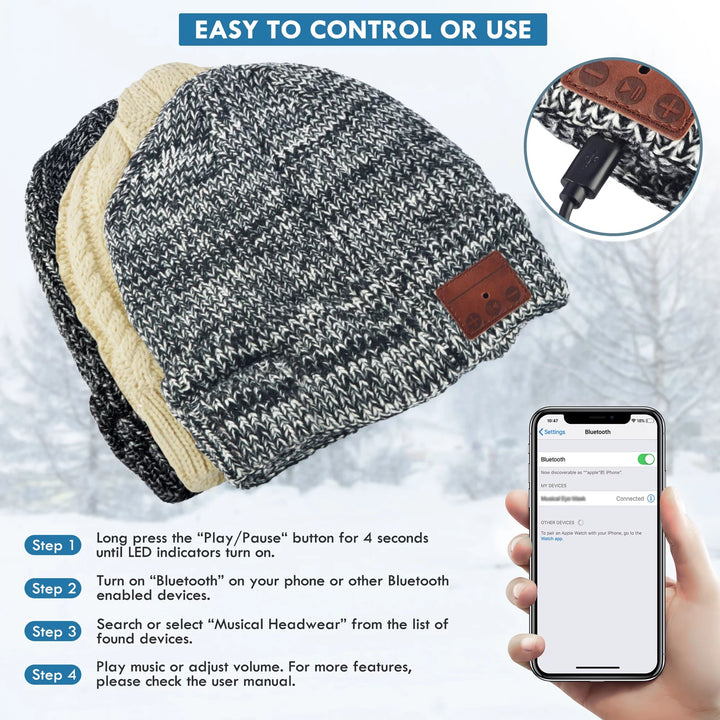 Bluetooth Beanie Hat with Built - in Headphones – Stay Warm & Connected! - ChillShop