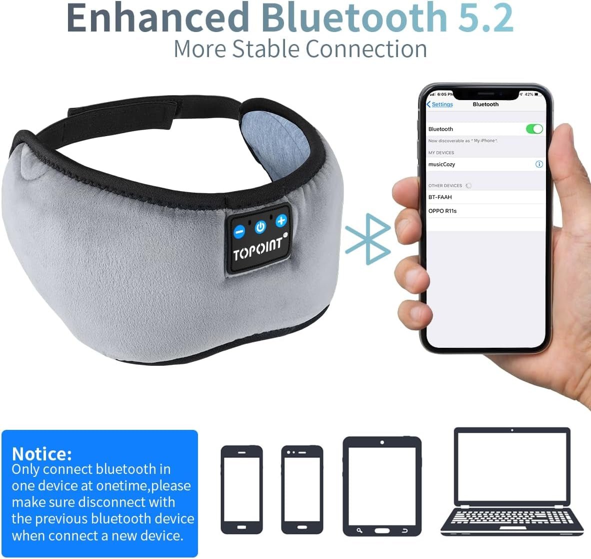 Bluetooth Sleep Eye Mask Headphones – Music & Comfort for Restful Sleep - ChillShop