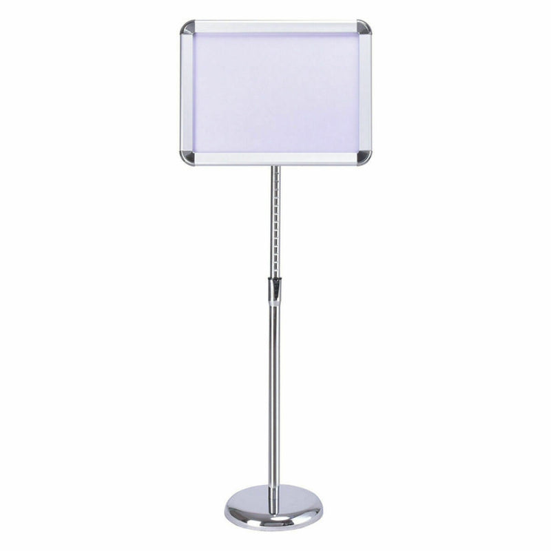 8.5 x 11 Inch Adjustable Pedestal Poster Stand - Aluminum Snap Frame