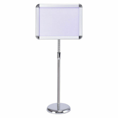 8.5 x 11 Inch Adjustable Pedestal Poster Stand - Aluminum Snap Frame