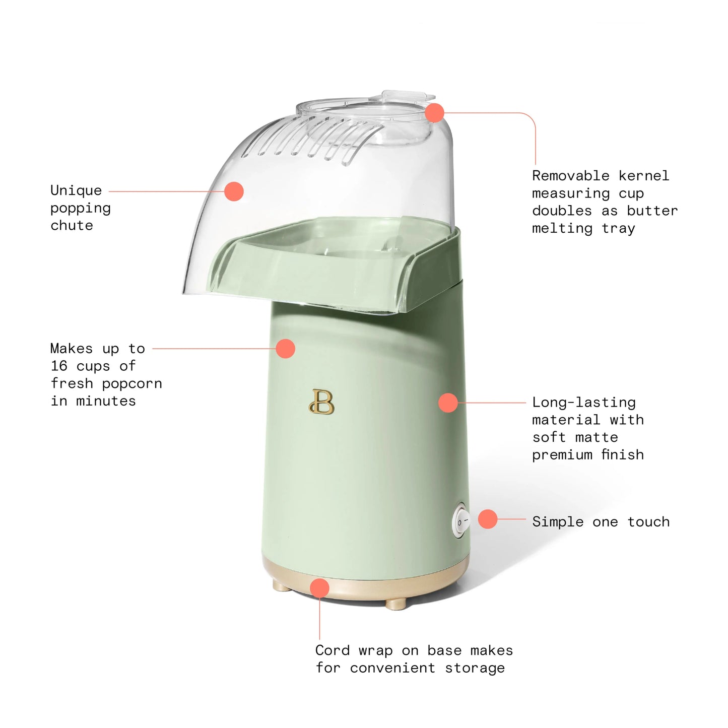 Chic Popcorn Maker – Drew Barrymore’s Sage Green Popcorn Machine - ChillShop