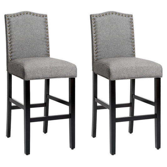 Set of 2 Counter Height Dining Side Barstools with Extra Comfort Cushions