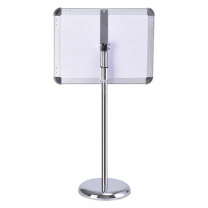 8.5 x 11 Inch Adjustable Pedestal Poster Stand - Aluminum Snap Frame