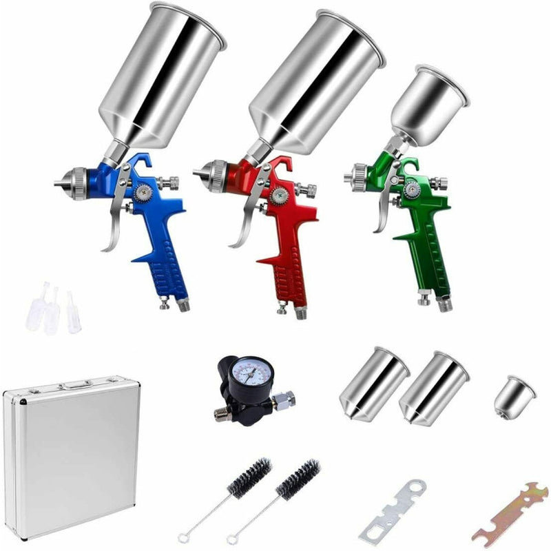 3 HVLP Auto Paint Car Primer Air Spray Gun Kit - Ultimate Precision for Professional Finishes