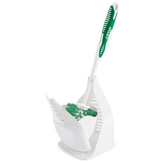 Libman Designer Bowl Brush and Caddy Set - White & Green, Ergonomic Handle, Durable Bristles