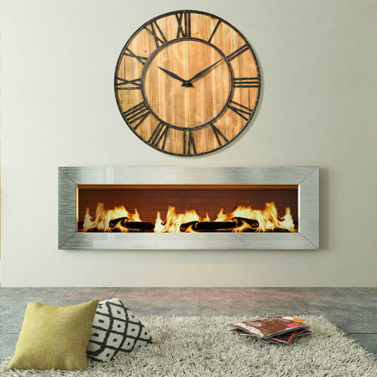 30 Inch Decorative Wooden Silent Wall Clock with Battery