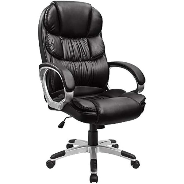 Ergonomic Leather High Back Office Chair – Adjustable & Swivel Comfort - ChillShop