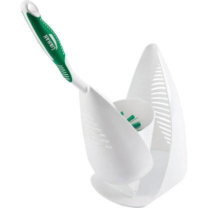 Premium Angled Toilet Bowl Brush and Caddy - Ergonomic Handle & Fast-Drying