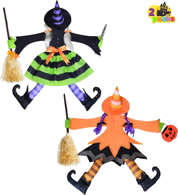 Halloween Crashing Witch Tree Decorations – 2 - Pack Spooky Props for Trees - ChillShop