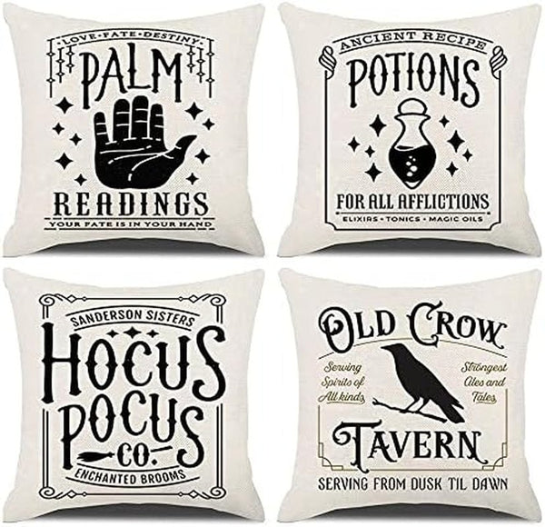 Halloween Decor Pillow Covers – Set of 4 Spooky Halloween Cushion Covers - ChillShop