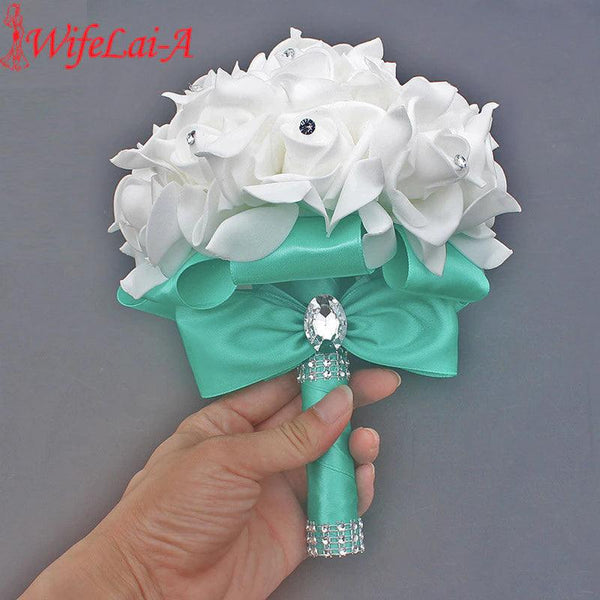 Hand Made Rose Bouquet – Elegant Satin Wedding & Prom Arrangement - ChillShop