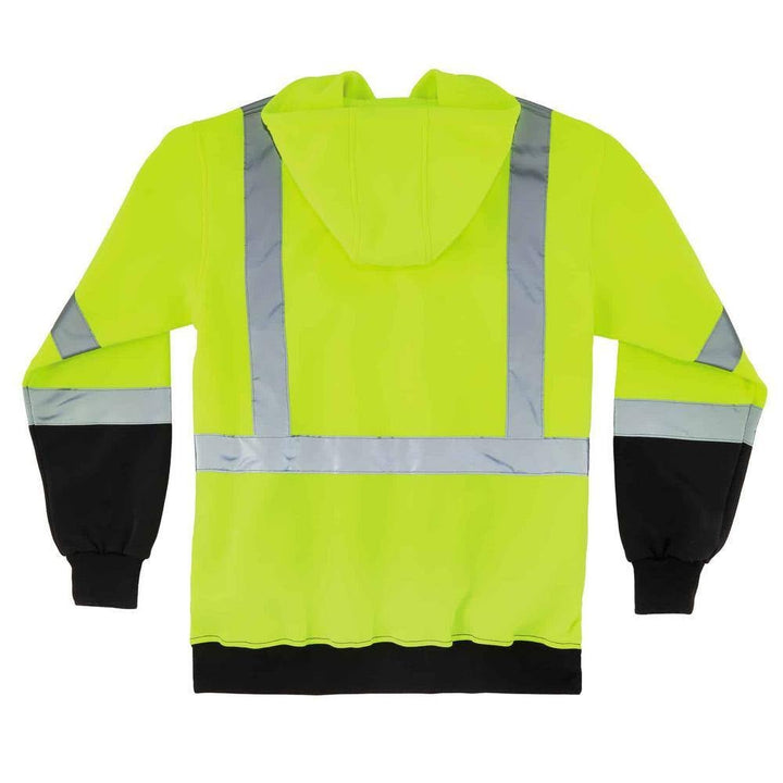 Men's Glowear 8373 Hi - Vis Lime & Black Hoodie – Class 3 Safety & Warmth - ChillShop