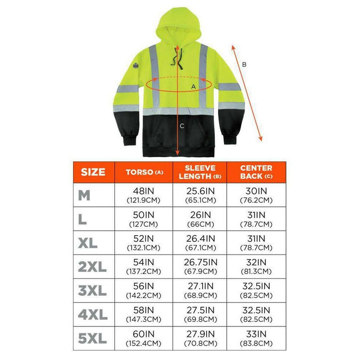 Men's Glowear 8373 Hi - Vis Lime & Black Hoodie – Class 3 Safety & Warmth - ChillShop