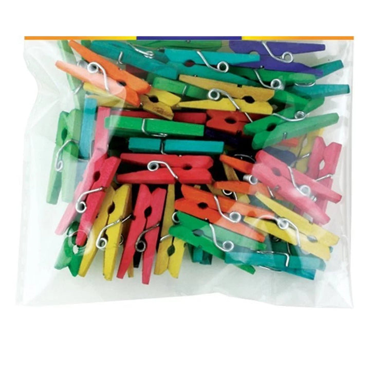 Mini Craft Clothespins Wood – Colorful & Perfect for DIY Projects - ChillShop