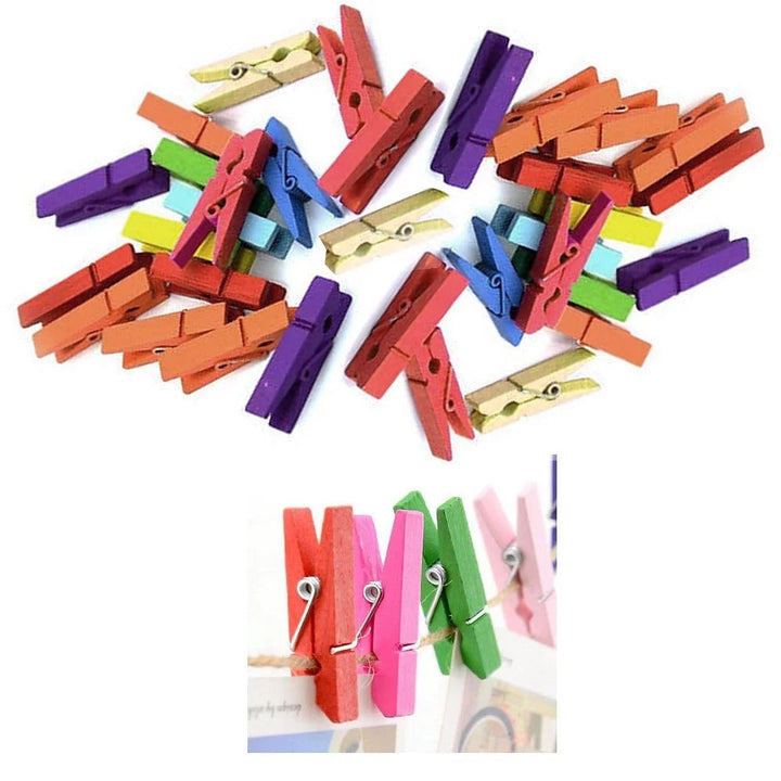 Mini Craft Clothespins Wood – Colorful & Perfect for DIY Projects - ChillShop