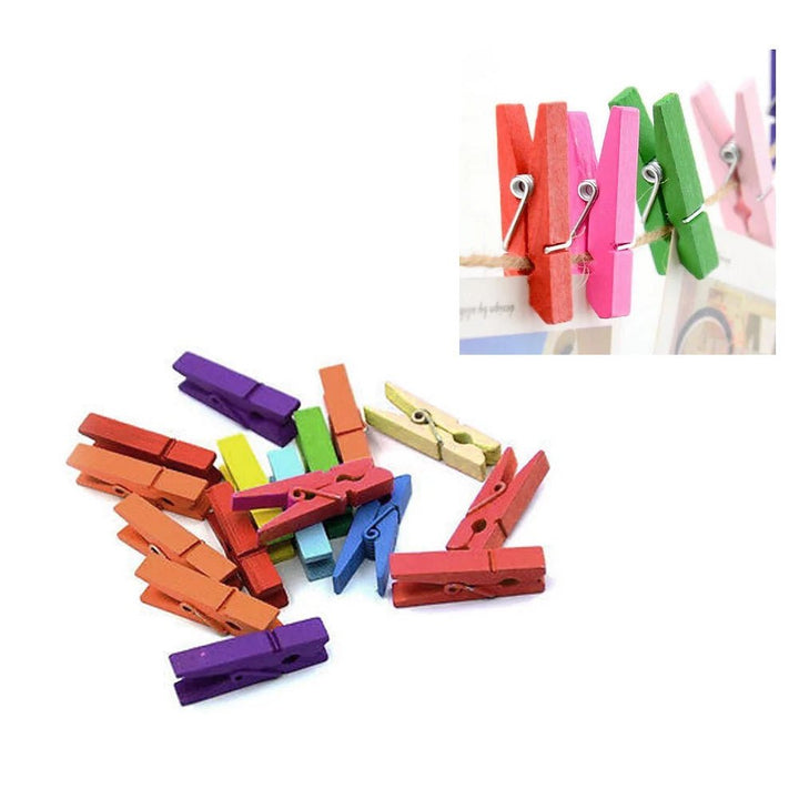 Mini Craft Clothespins Wood – Colorful & Perfect for DIY Projects - ChillShop