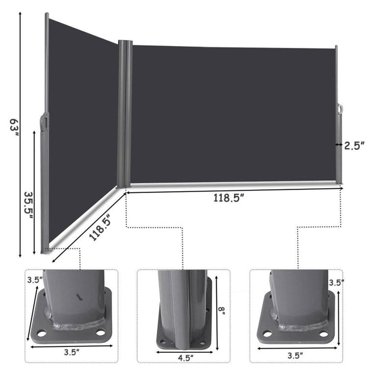 Patio Retractable Awning Screen Divider - ChillShop