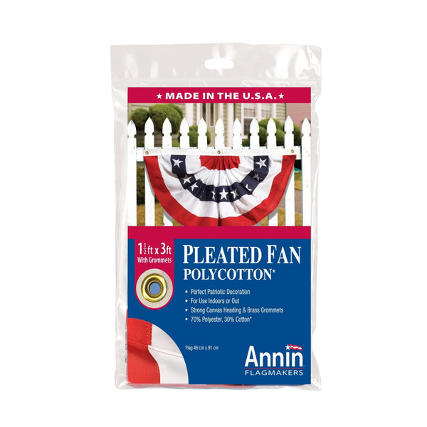 Poly Cotton Patriotic Pleated Fan - ChillShop