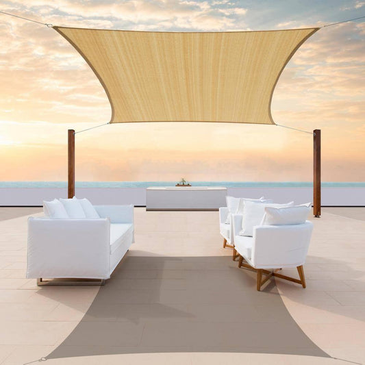 Sand Beige Sun Shade Sail – UV Protection & Durable Outdoor Canopy - ChillShop