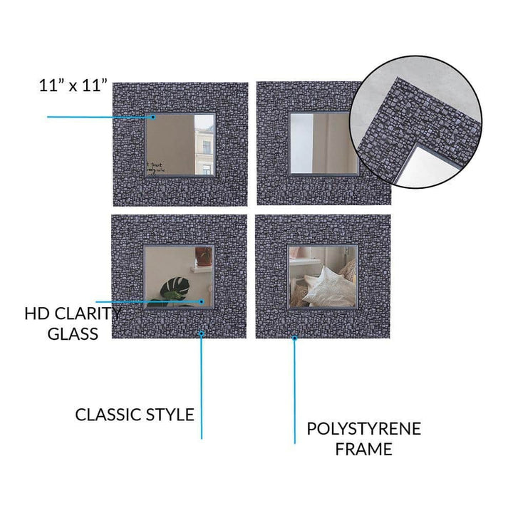 Silver Grey Mosaic Accent Mirrors - ChillShop