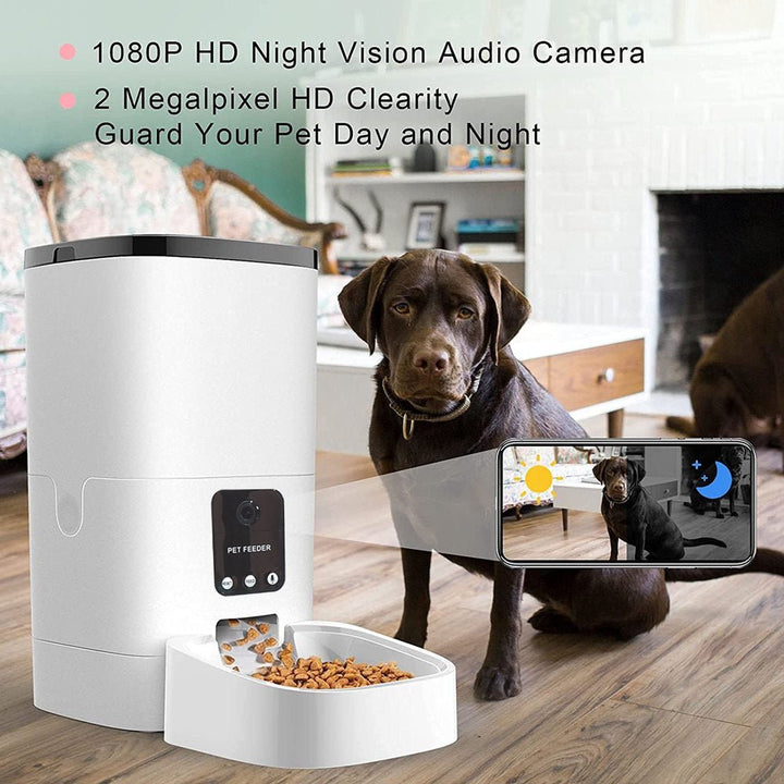 Smart Automatic Pet Feeder with 1080P HD Camera - 6L Capacity & App Control - ChillShop