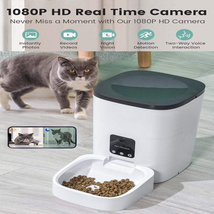 Smart Automatic Pet Feeder with 1080P HD Camera - 6L Capacity & App Control - ChillShop