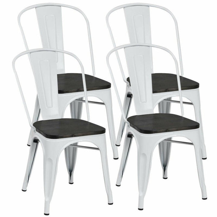 Tolix Style 4 - Piece Metal Dining Chairs – Durable & Stackable - ChillShop