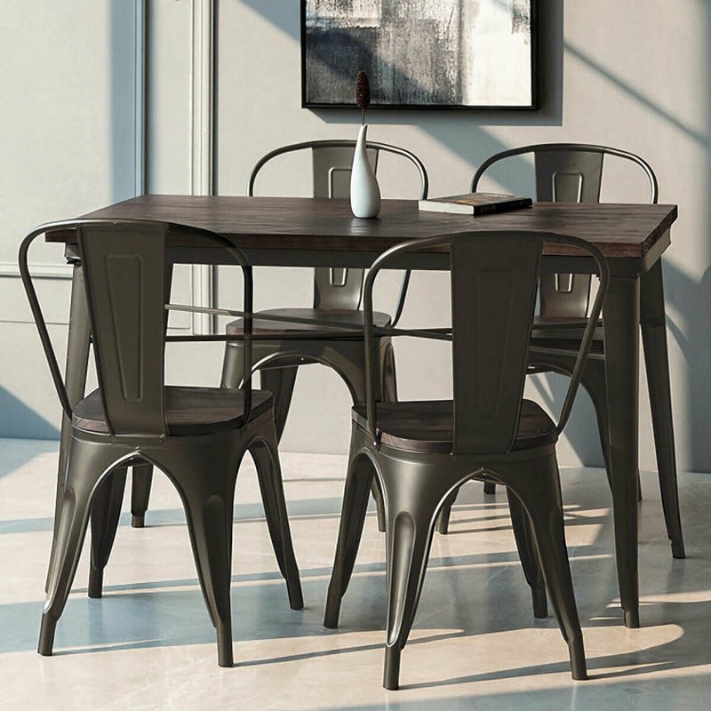 Tolix Style 4 - Piece Metal Dining Chairs – Durable & Stackable - ChillShop