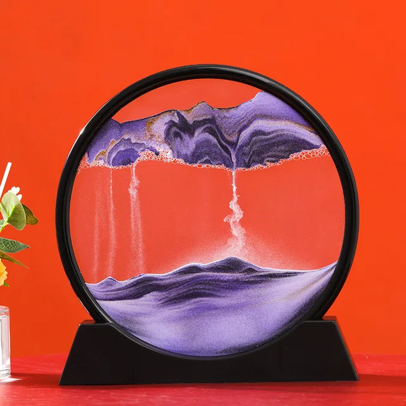 Dynamic Sandscape Art: 7/12 Inch 3D Moving Sand Picture & Hourglass - Home Decor